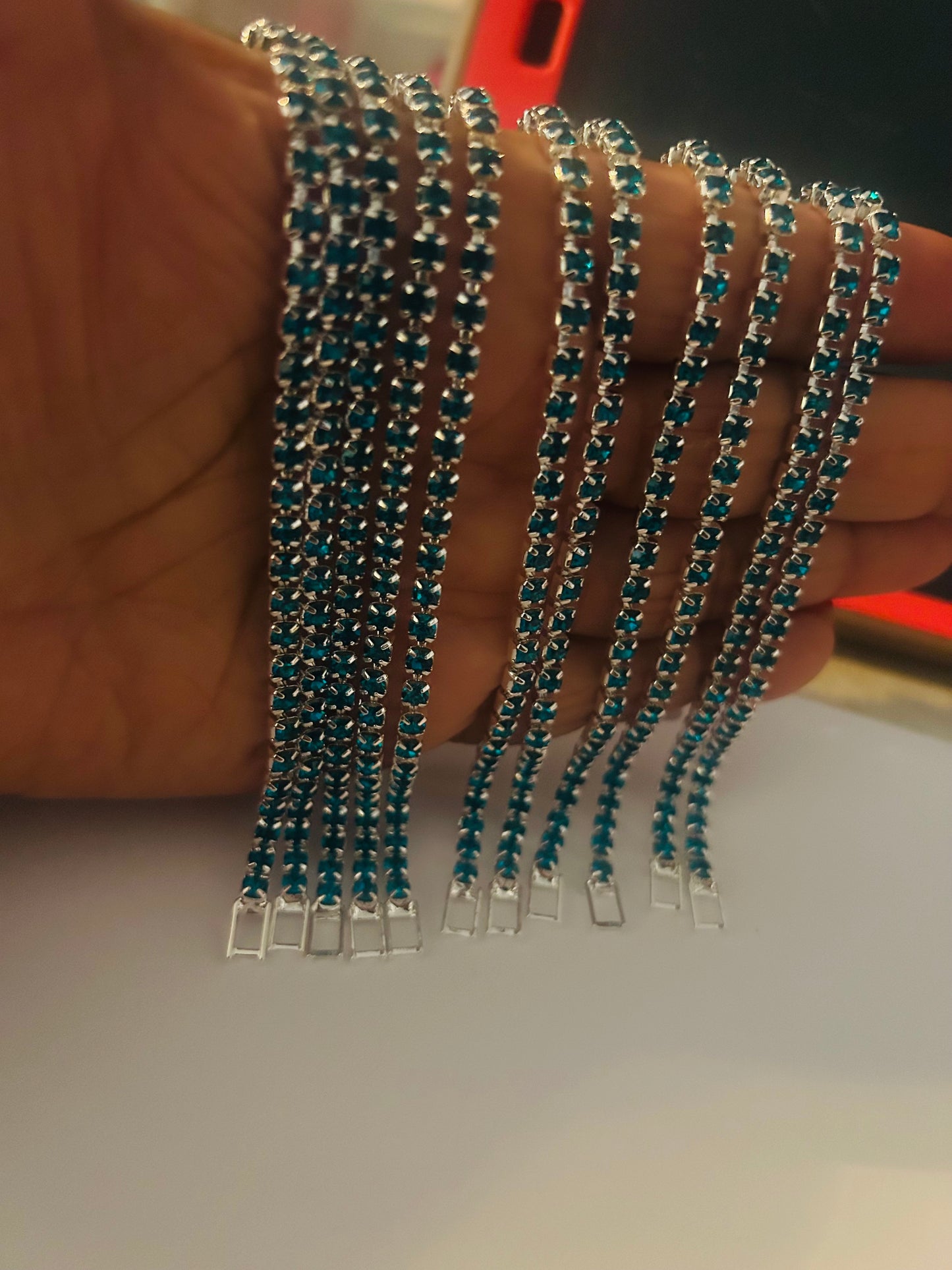 Diamond teal bracelet (12pcs)