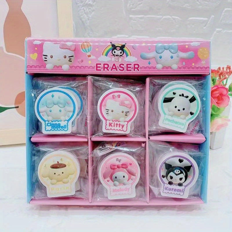 30pcs Sanrio Erasers - Hello Kitty, Kuromi & Cinnamoroll Designs | Cute Kawaii Stationery for School Prizes & Gifts