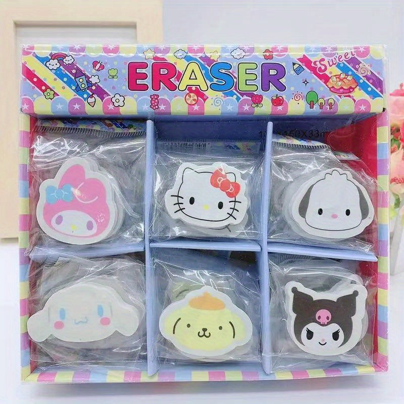 30pcs Sanrio Erasers - Hello Kitty, Kuromi & Cinnamoroll Designs | Cute Kawaii Stationery for School Prizes & Gifts