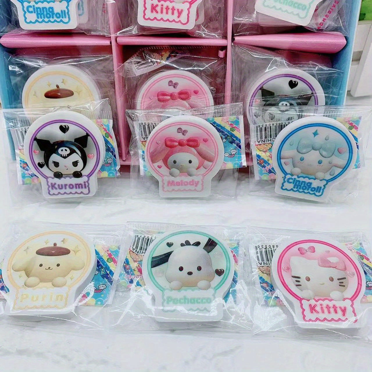 30pcs Sanrio Erasers - Hello Kitty, Kuromi & Cinnamoroll Designs | Cute Kawaii Stationery for School Prizes & Gifts