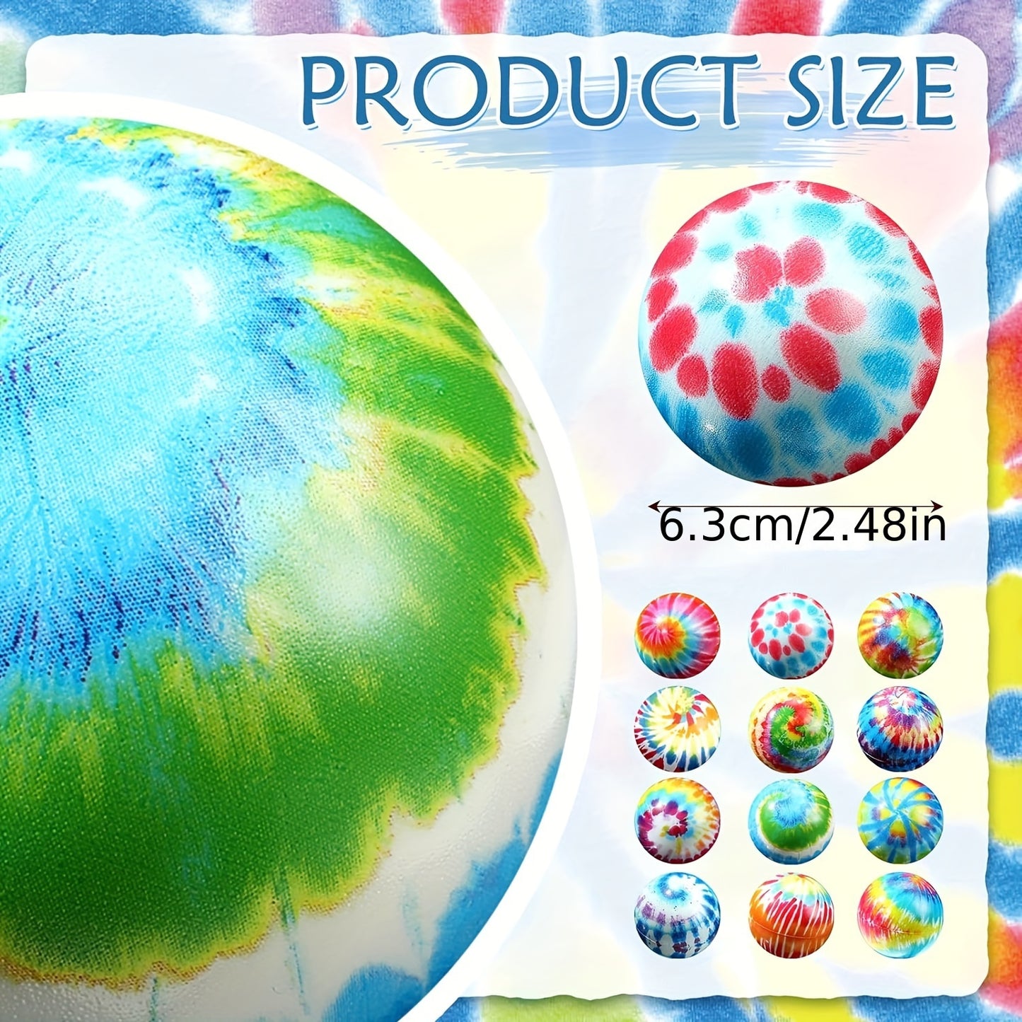 12pcs, PU Sponge Ball, Tie Dye Squeeze Toy Ball, Creative Fun Cushioning Small Gift For Office School