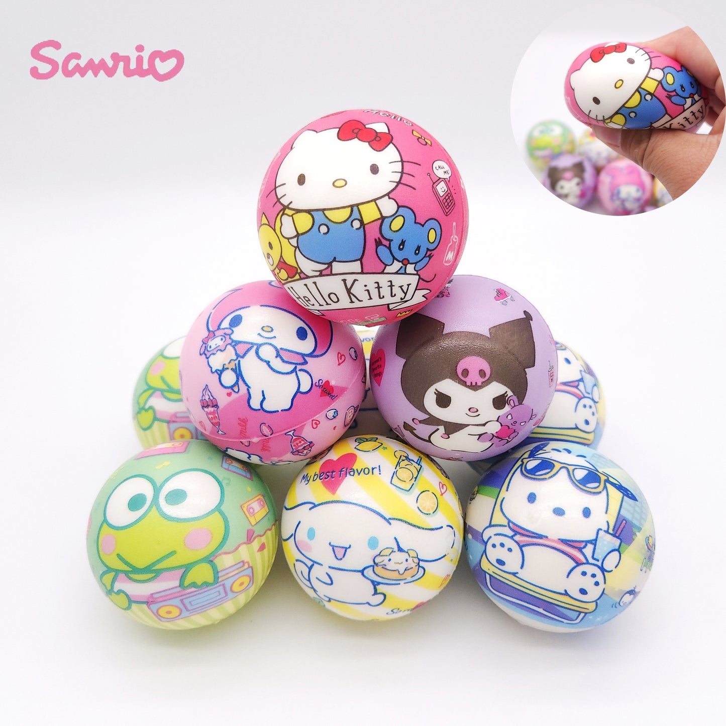 6/12pcs Series Cartoon Soft Sponge Ball, Toy Ball, Great Gift