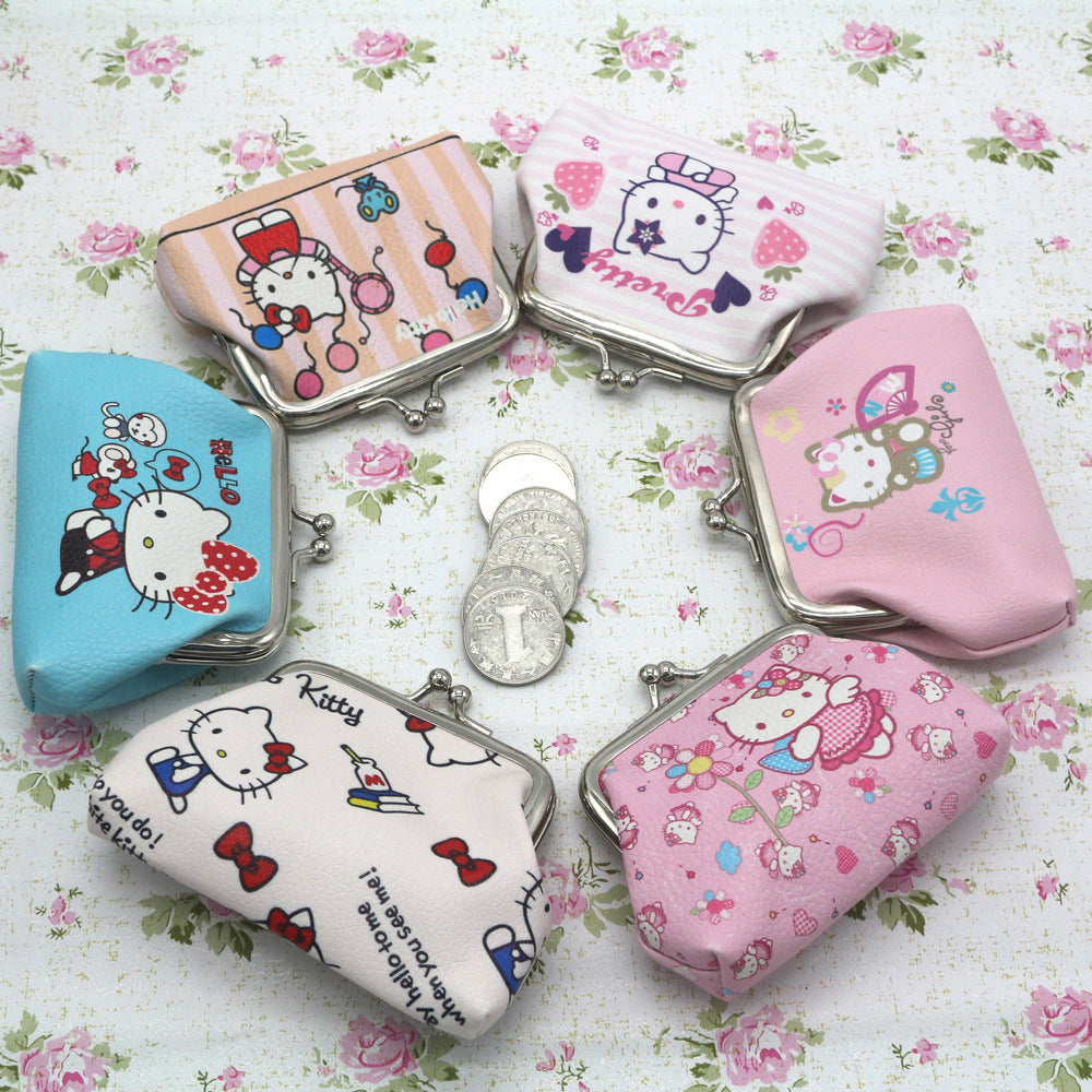 Hello Kitty Cartoon Coin Pouch Purse Sanrio Creative Small Wallet Wholesale My Melody Bags girls purse Kawaii Wallet Kid Purses