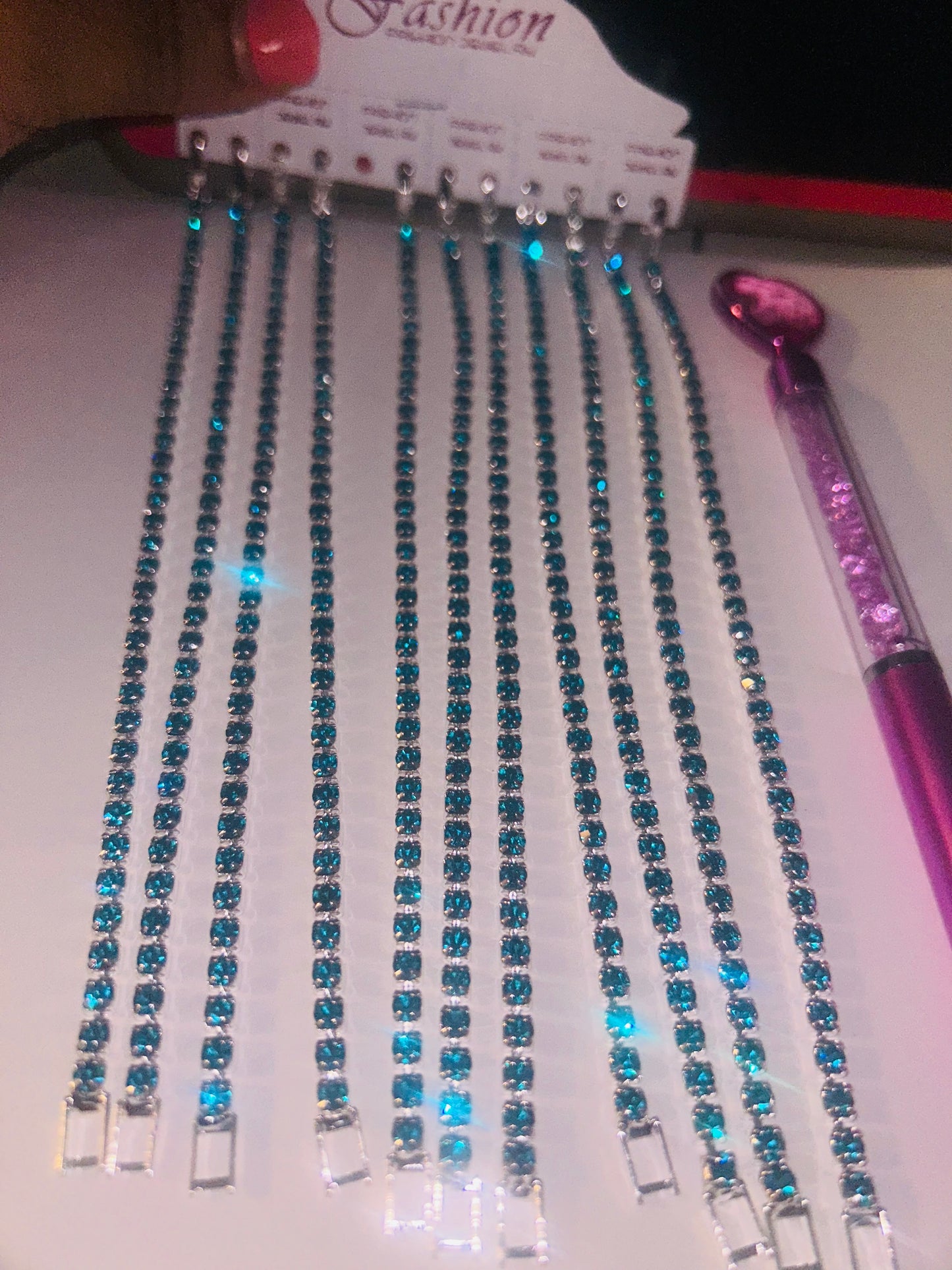 Diamond teal bracelet (12pcs)