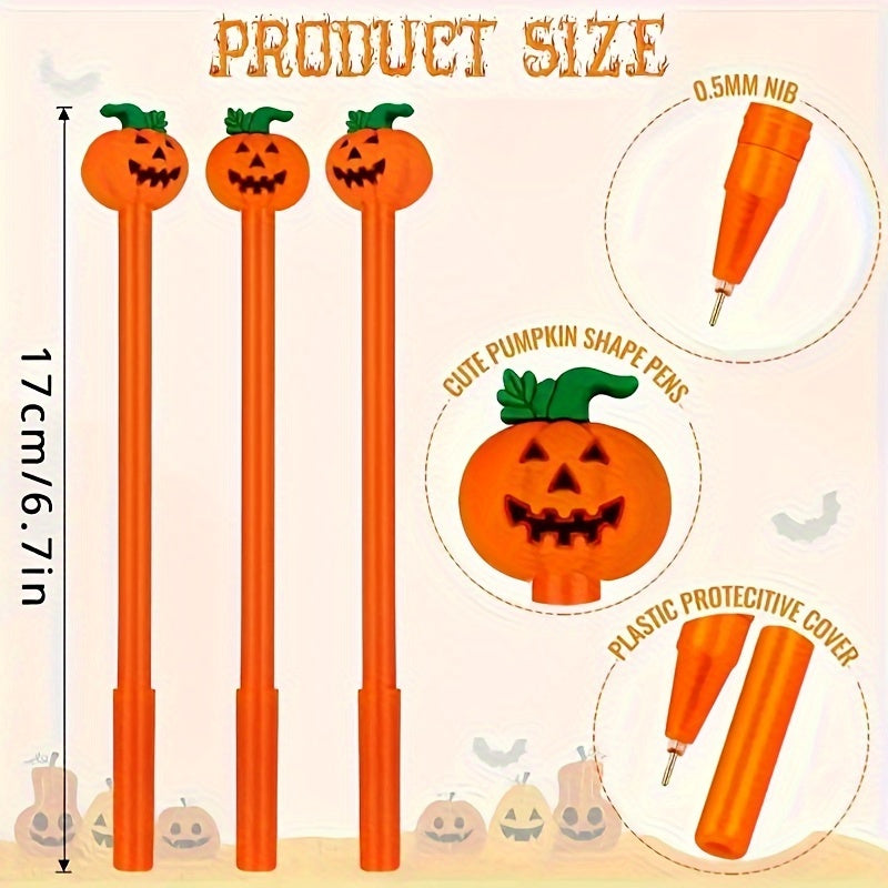 20 pcs 20-Piece Festive Halloween Gel Pens: Cute Pumpkin