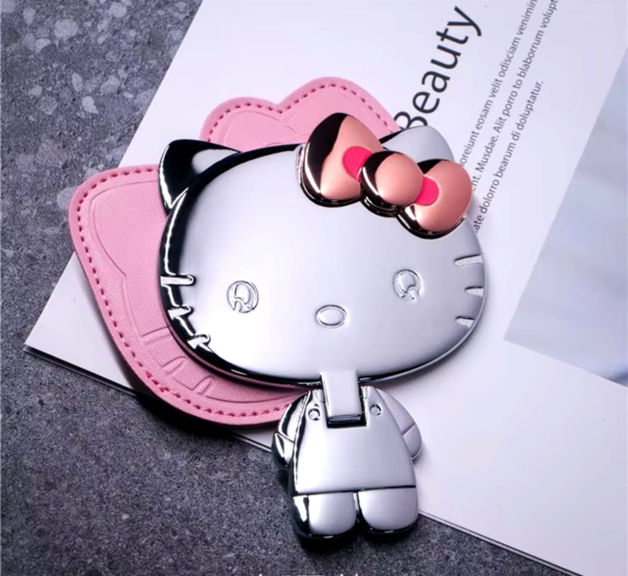 Kawaii Sanrioed Anime Hello Kittys Individually Wrapped Sturdy and Durable Portable Folding Metal Cosmetic Mirror Brithday Gift