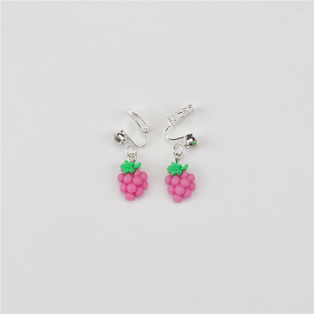 Wholesale Bulk Lot 50Pair/Lot Child Clip On Earrings For Girls Animal Fruit Mix Style For Kid Jewelry