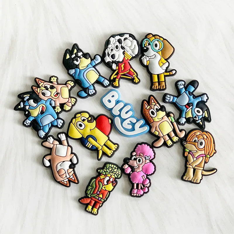 30pcs New Bluey Collection Shoe Charms For Crocs Diy Shoe Decorations Accessories For Sandals Decorate Boy Girls Birthday Gifts