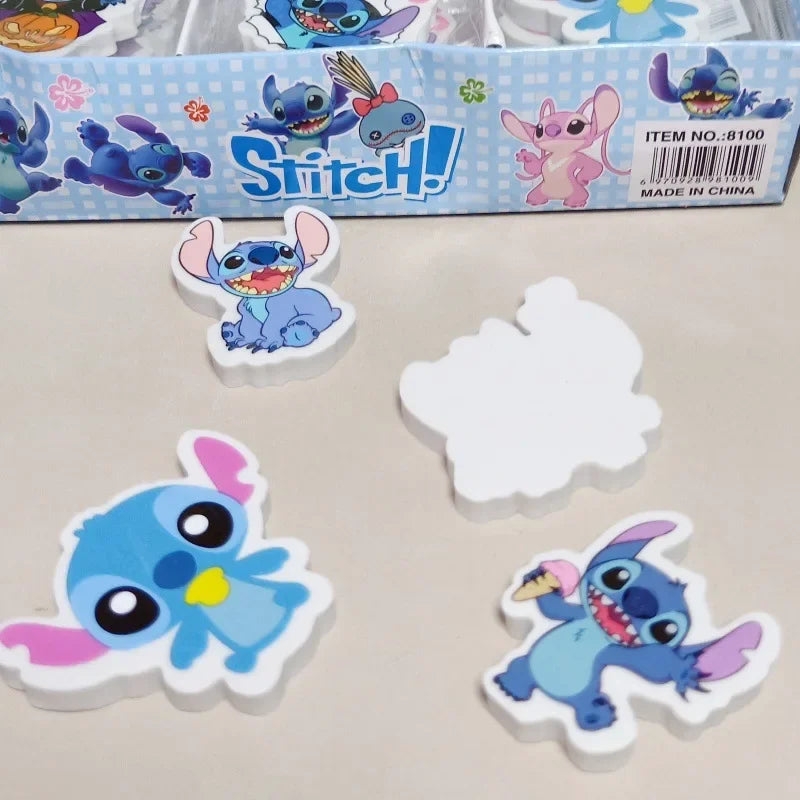 1set Disney Lilo & Stitch Eraser School Supplies Stationery Cartoon Stitch Student Pencil Eraser for Kids Pupil Prize Gifts