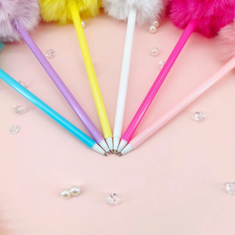 6Pcs/set Barbie Gel Pen Kawaii Pink Barbie Girls Gel Pen Office Signature Pen Student Ballpoint Pen Stationery Supplies Gift