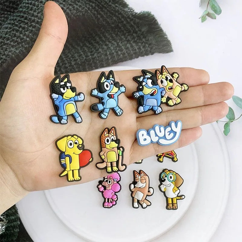 30pcs New Bluey Collection Shoe Charms For Crocs Diy Shoe Decorations Accessories For Sandals Decorate Boy Girls Birthday Gifts