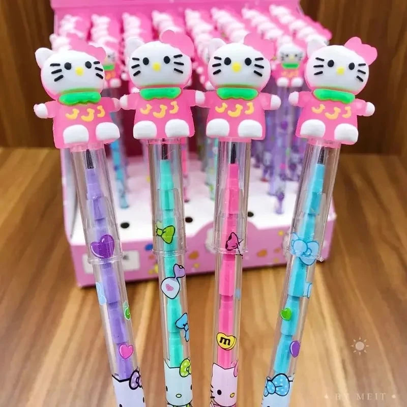 Sanrio 48pcs Mechanical Pencil Cute Hello Kitty Cut-free shipping (onlinefree)