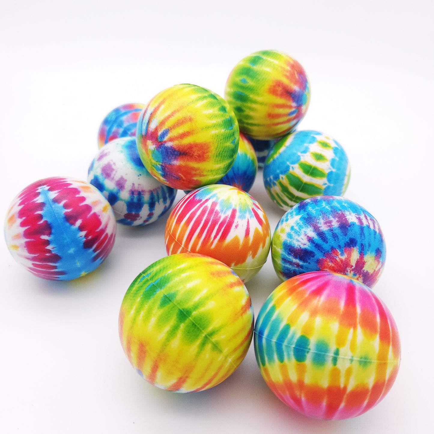 12pcs, PU Sponge Ball, Tie Dye Squeeze Toy Ball, Creative Fun Cushioning Small Gift For Office School